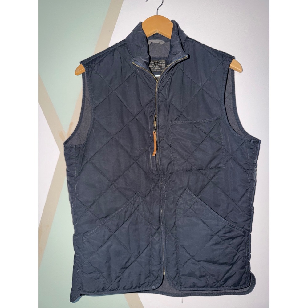 J.Crew Mens Quilted Military Utility Vest Small Navy Blue Gorpcore Versatile